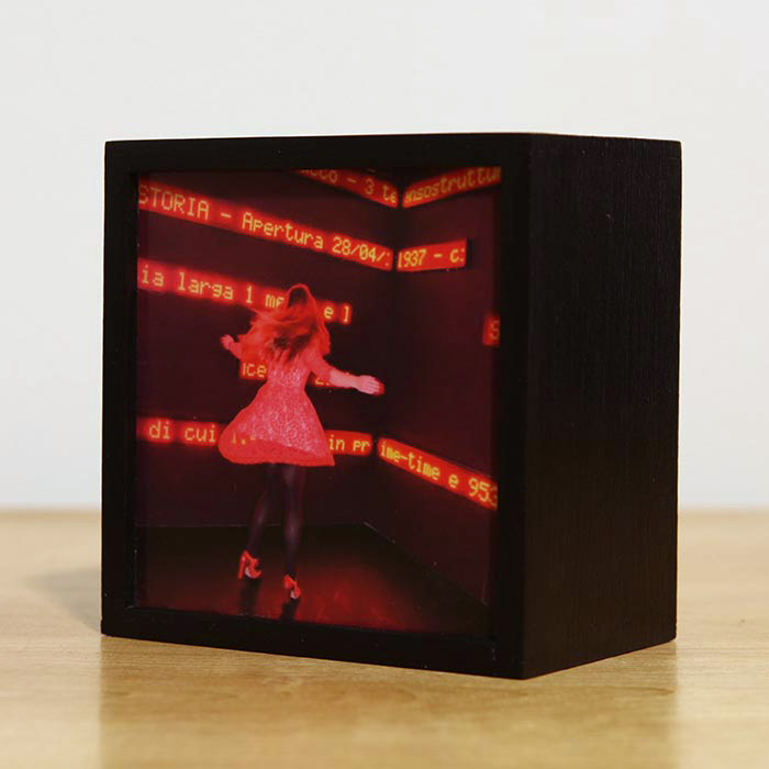 Picture of a custom light box of a woman dancing